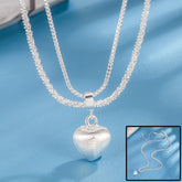 Double Layer Brushed Heart Pendant Necklace For Women High - end Feel Light Luxury Necklace Collarbone Chain Fashion Jewelry - Serenity Spaces