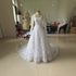 Embroidered Long Sleeve Trailing Wedding Dress - Serenity Spaces