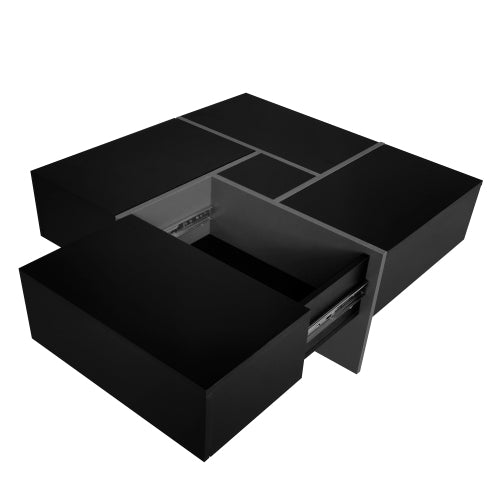 Unique Design Coffee Table With 4 Hidden Storage Compartments - Serenity Spaces