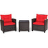 3 Pieces Rattan Patio Furniture Set With Washable Cushion - Serenity Spaces