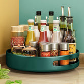 Lazy Susan Organizer Metal Steel Turntable, Rotating Spice Racks for Pantry Cabinet Cupboard Organizer Table 10 Inch Dark Green - Serenity Spaces