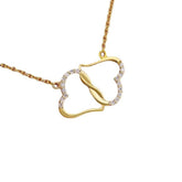 Fashion Double Heart Love Necklace With Rhinestones Inlaid Zircon Mother Valentine&