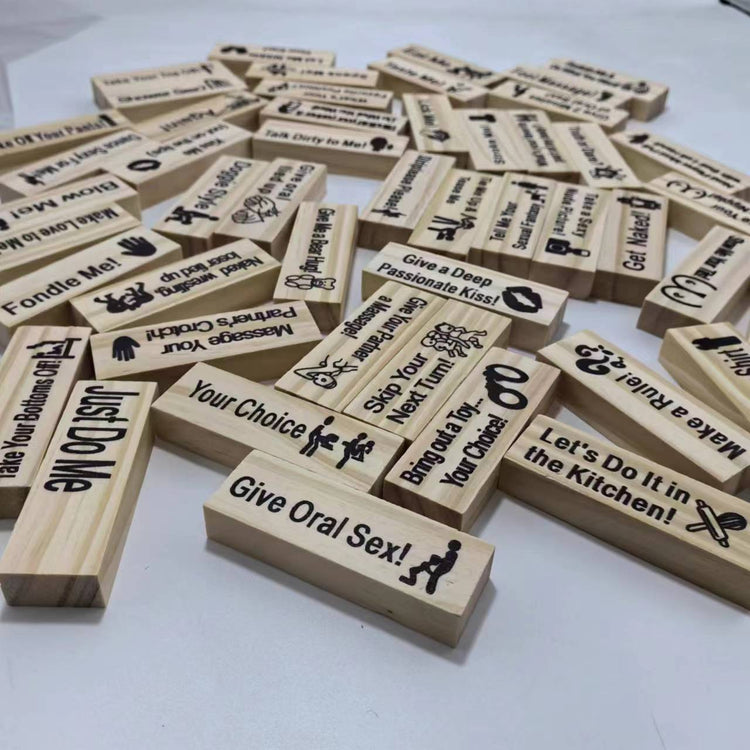 Couple Game Night Intimacy Block Tower Jenga Game Valentine Tumbling Tower Stacking Blocks Game Party Interactive Games 18 - Serenity Spaces