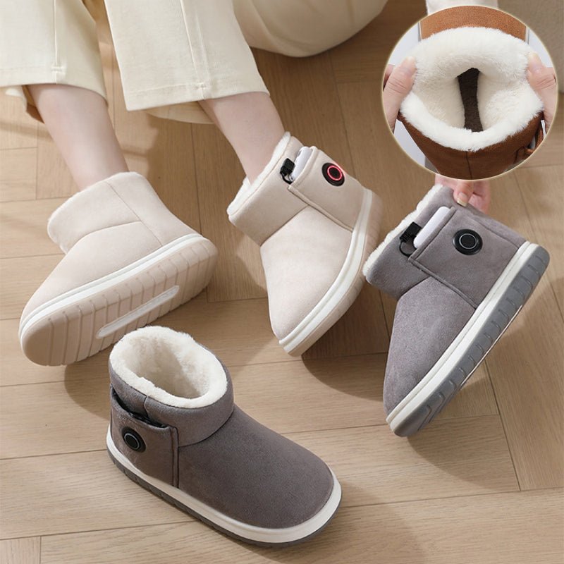 Electric Heating Shoes Rechargeable Foot Warmer Heating Home Shoes Winter Warm Temperature Regulating Cotton Shoes - Serenity Spaces