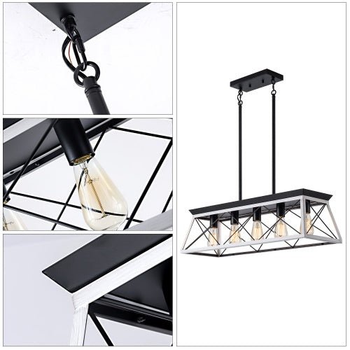 5 Lamps Farmhouse Chandelier Dining Room White - No Bulbs Unavailable Platform - Temu - Serenity Spaces