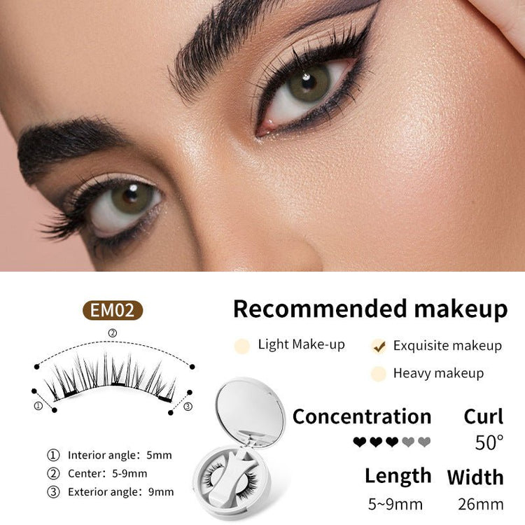 Magnetic False Eyelashes Integrated Storage Box Glue - free Magnet False Eyelashes Natural Makeup Tools With Applicater - Serenity Spaces
