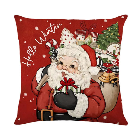 45Cm Christmas Decorations Christmas Cushion Cover Pillowcase 2024 for Home Ornament Xmas New Year Christmas Decor 2025 Home
