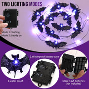 Bats Halloween Lights, 9.8FT 30 LED Halloween String Lights for Indoor Outdoor Halloween Decorations and Halloween Decor