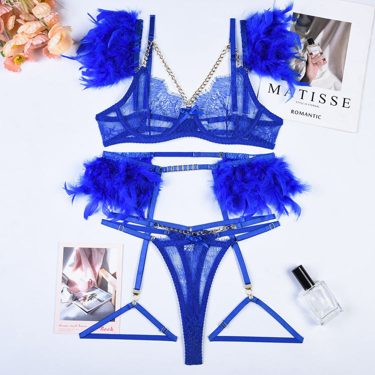 Chains Lace Sexy Lingerie Women Underwear Bra - Serenity Spaces
