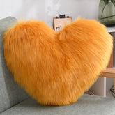 Throw Pillows Heart Shape Long Plush Fluffy Shaggy Cushion Cover Sofa Cushions Decorative Pillow Covers Pillowcase White - Serenity Spaces