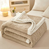 Blanket Double Thickened Warm Coral Fleece Sofa Blanket - Serenity Spaces