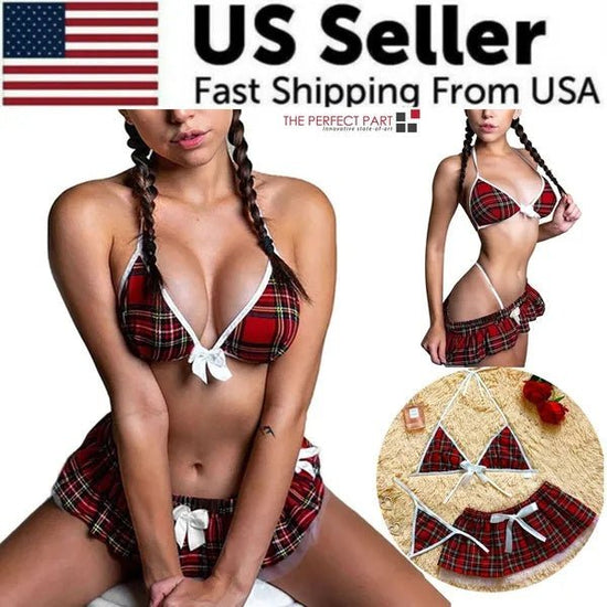 Sexy Lingerie School Girl Sleepwear Dress Nightwear Underwear Babydoll Women USA - Serenity Spaces