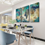 Canvas Wall Art for Living Room - World Map Wall Decor - Large Wall Art for Bedroom - Office Artwork - Map Wall Art 16"X32" 3 Piece Canvas Wall Art