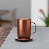 Temperature Control Smart Mug 2, 14 Oz, Copper, up to 1.5 - Hr Battery Life - App Controlled Heated Coffee/Tea Mug - Improved Design - Serenity Spaces