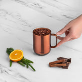 Temperature Control Smart Mug 2, 14 Oz, Copper, up to 1.5 - Hr Battery Life - App Controlled Heated Coffee/Tea Mug - Improved Design - Serenity Spaces
