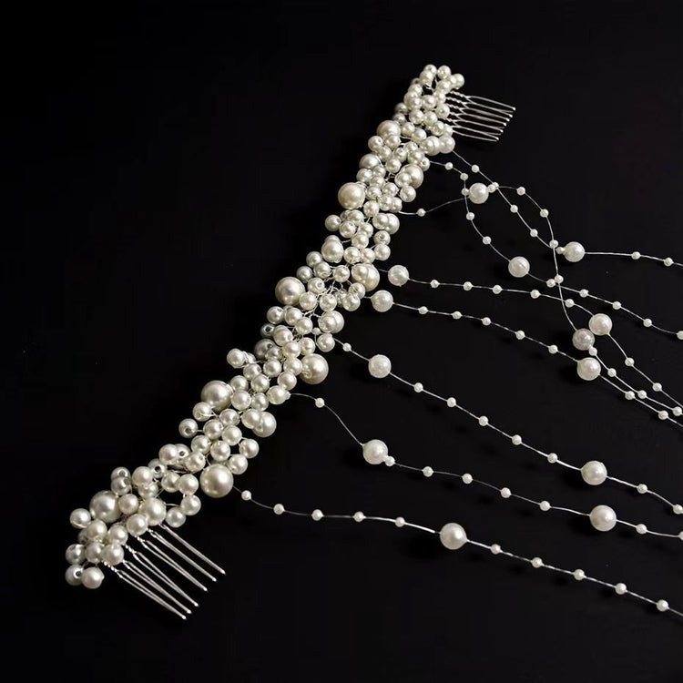 Bride New Hair Accessories Handmade Pearl Headdress - Serenity Spaces
