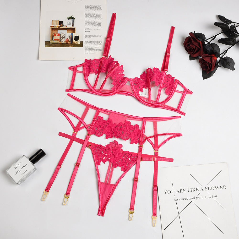 Sexy Thong Flower Embroidery Sexy Lingerie - Serenity Spaces
