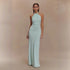 Ins Bodycon Halter Dress Sexy Backless Slim Fit Waist Slimming Maxi Dresses Prom Party Club Clothing For Women - Serenity Spaces